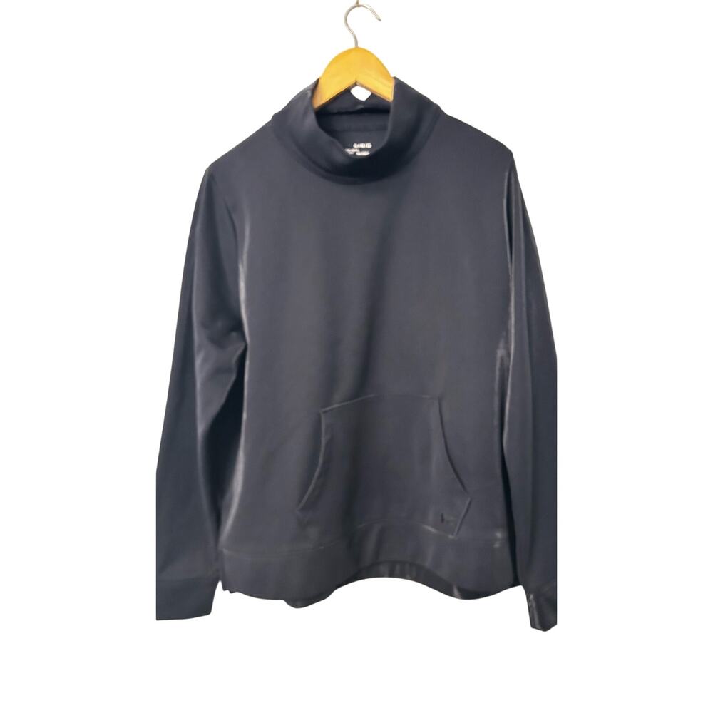 Under Armour Fleece Mirage Mock Neck Pullover Sweatshirt Black Shimmer Women XL
